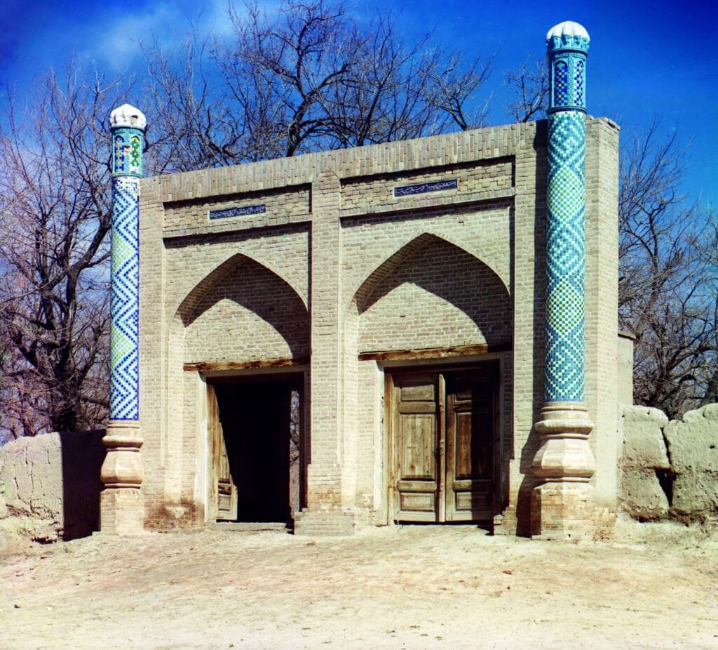 "Entrance to the Namazgoh Mosque 100 Years Ago.
Photo by S. M. Prokudin-Gorsky."