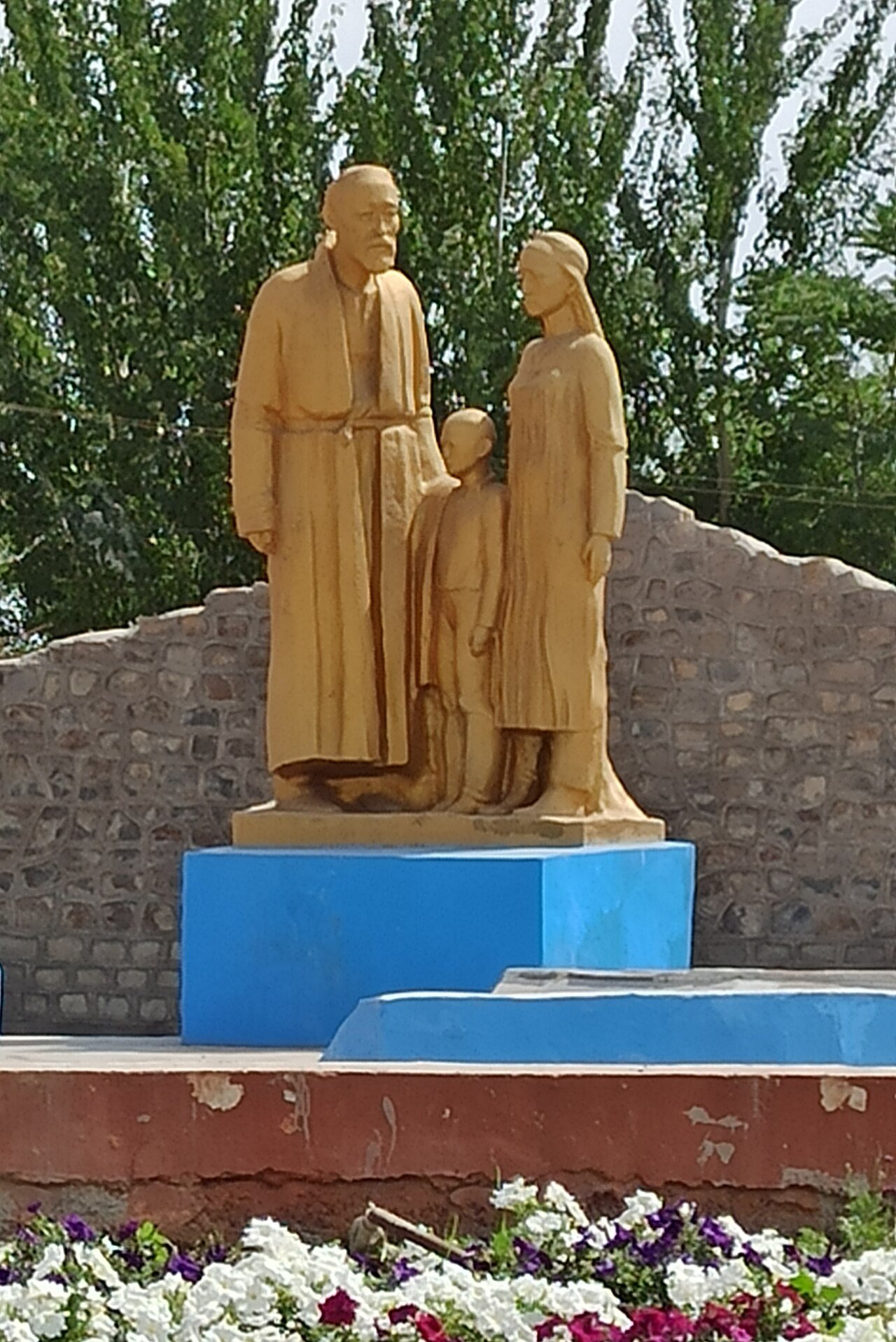 A modern memorial in Shahrihan’s remembrance square.